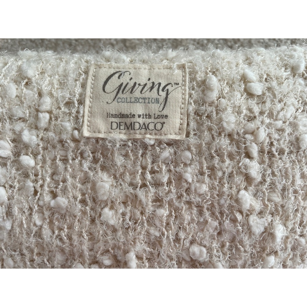 DEMDACO Giving Collection Shawl Wrap Cream Off White Chunky Knit Pocket Scarf